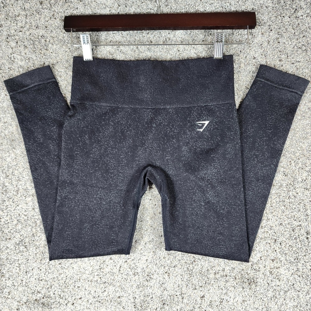 Gymshark Adapt Marl Seamless Leggings Womens 6 Charcoal Grey High Rise Excellent